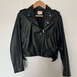 Sezane Zig Leather Jacket Black Like New